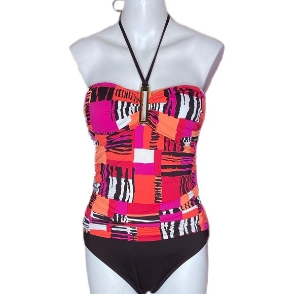 La Blanca Swimsuit Ruched Halter Size 8 - Picture 1 of 10